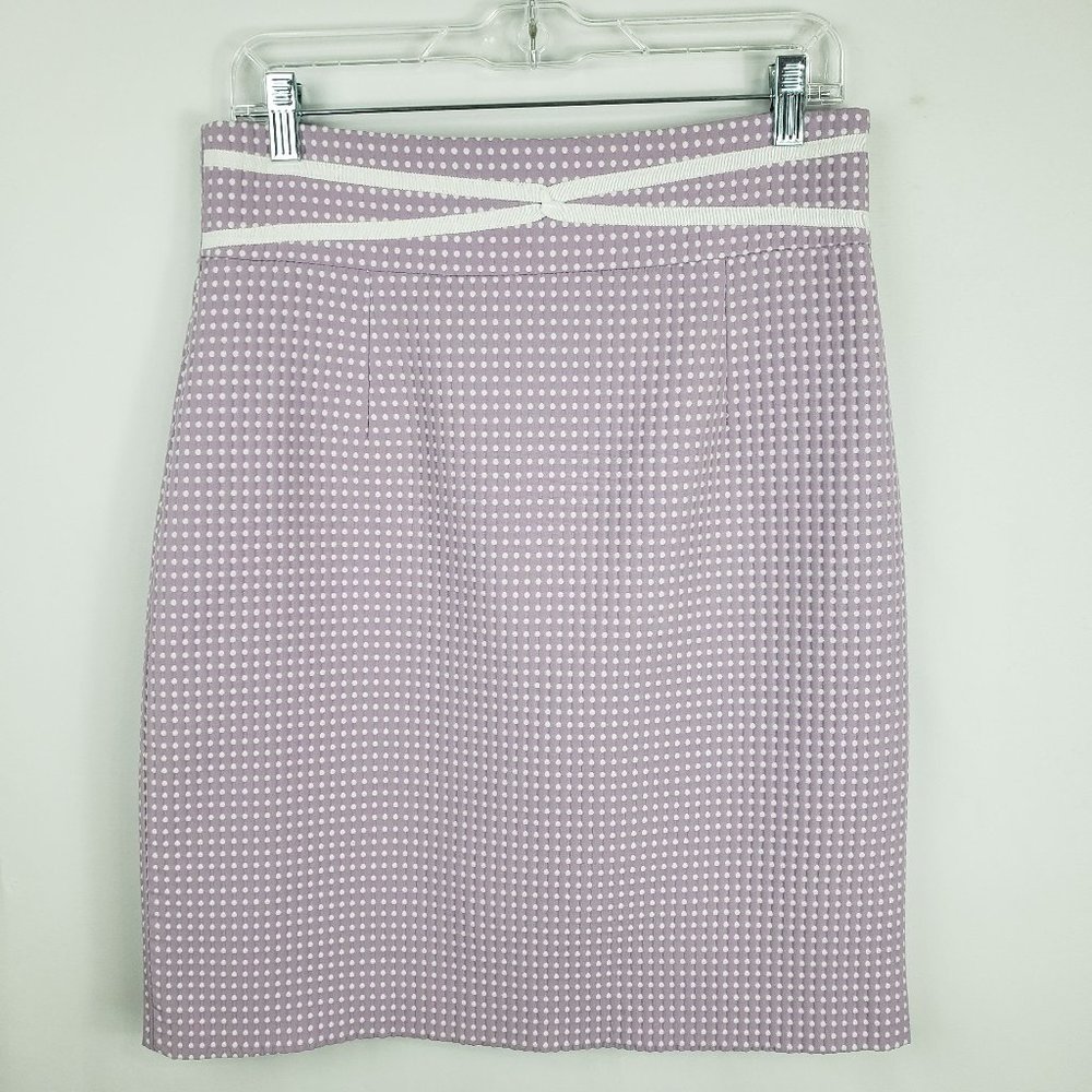 Antonio Melani Lavender Polka Dot Pencil Skirt 8